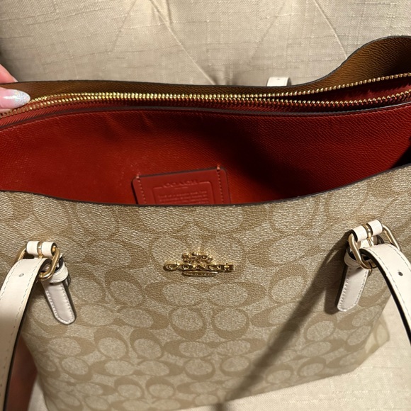Coach Beige Signature Tote Bag - Picture 4 of 6